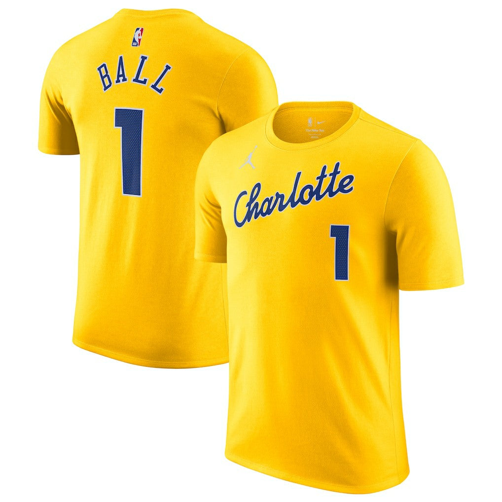 LaMelo Ball Charlotte Hornets Jordan Brand Unisex 2025/26 City Edition Name & Number T-Shirt Yellow