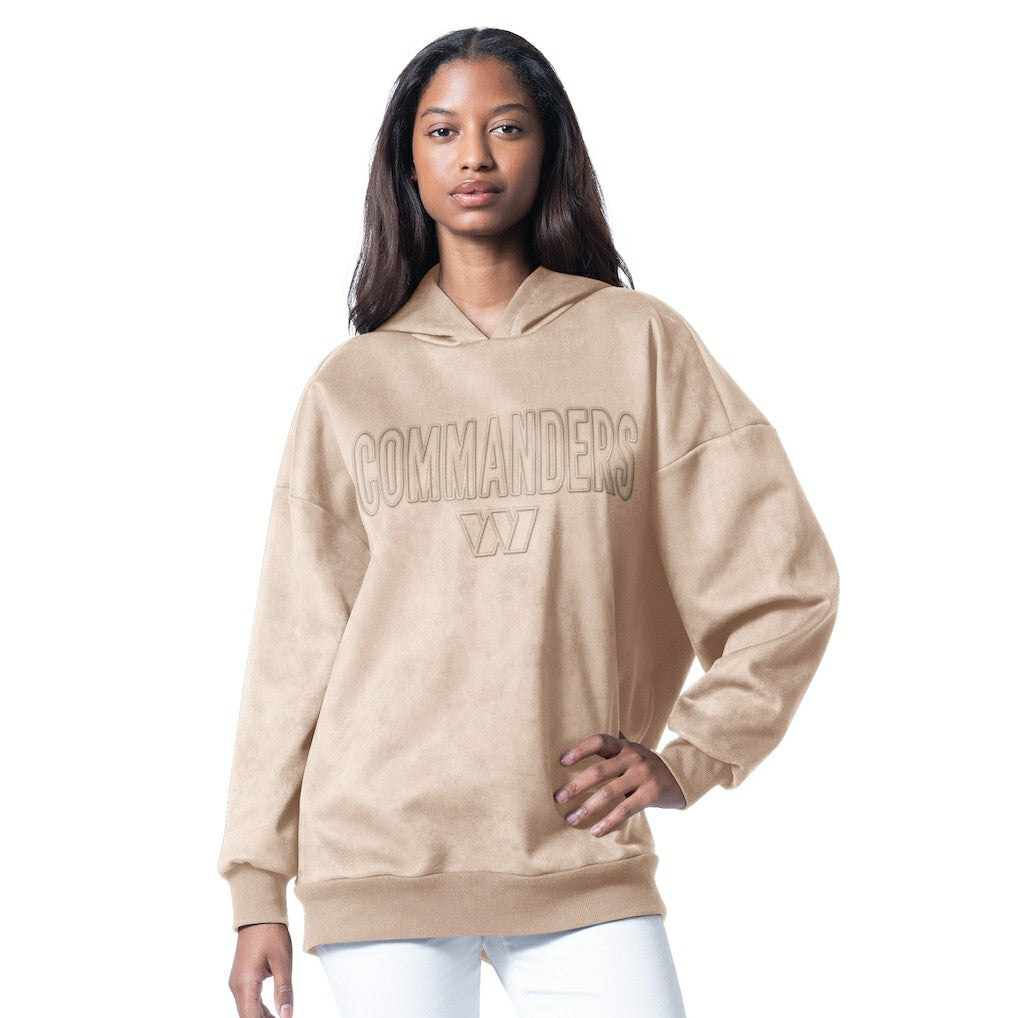 Washington Commanders G-III 4Her by Carl Banks Women's Best Hitter Oversized Tunic Pullover Hoodie Cream