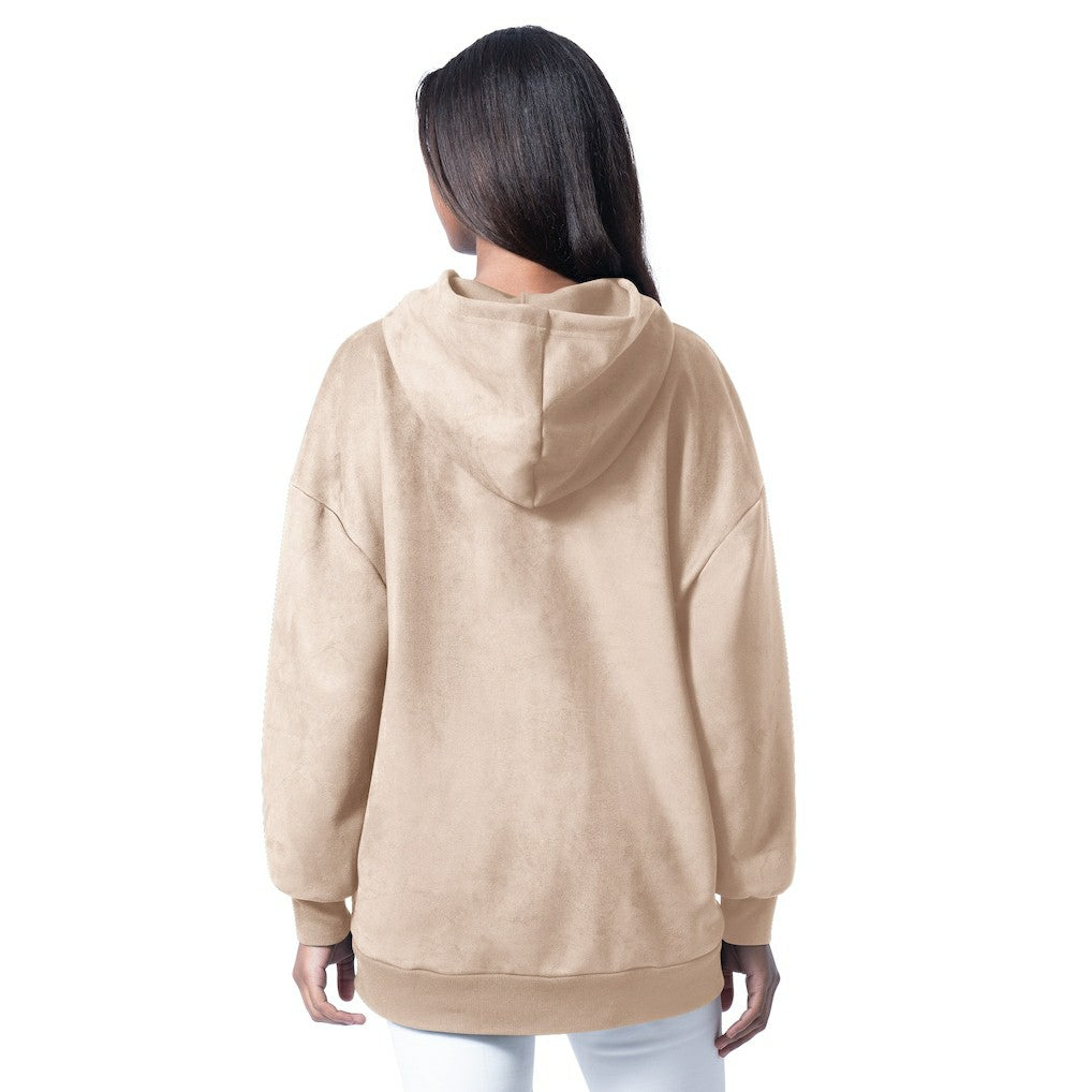 Seattle Seahawks G-III 4Her by Carl Banks Women's Best Hitter Oversized Tunic Pullover Hoodie Cream