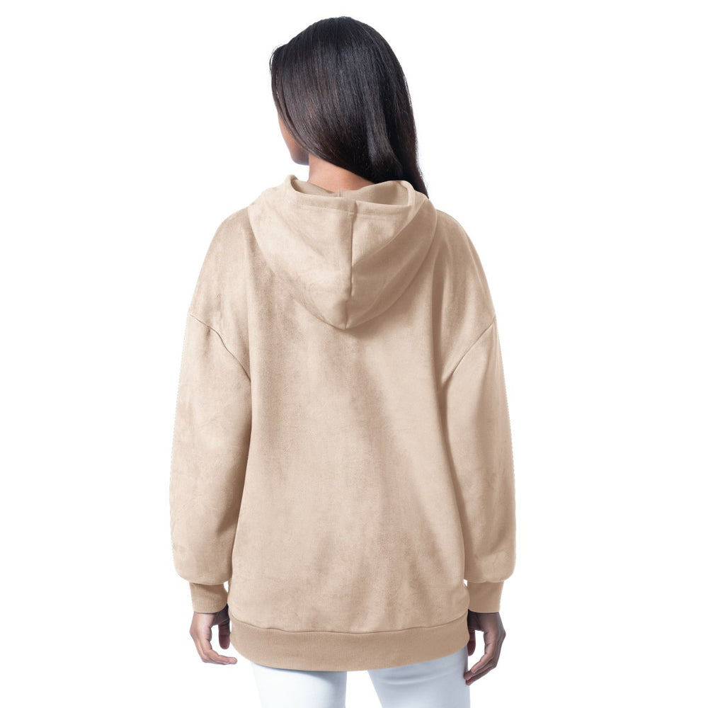 Detroit Lions G-III 4Her by Carl Banks Women's Best Hitter Oversized Tunic Pullover Hoodie Cream