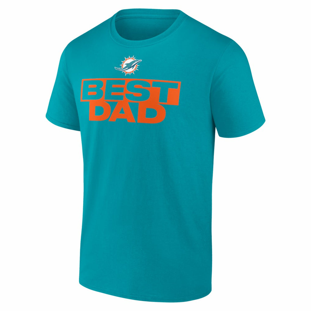 Miami Dolphins Best Dad Father's Day T-Shirt Aqua