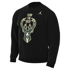Milwaukee Bucks Jordan Brand Statement Edition Sweatshirt Black