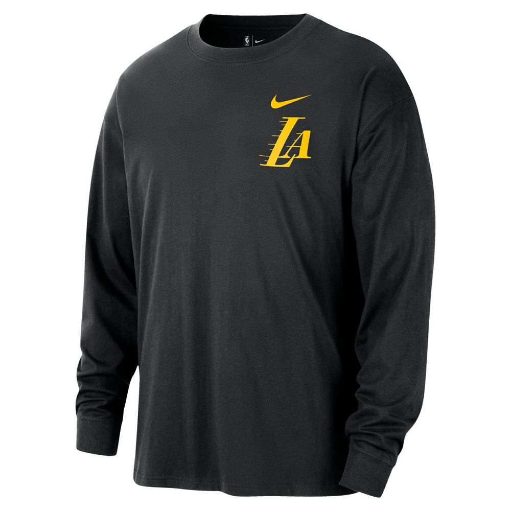 Los Angeles Lakers 2025/26 City Edition Remix Essential Logo Long Sleeve T-Shirt Black