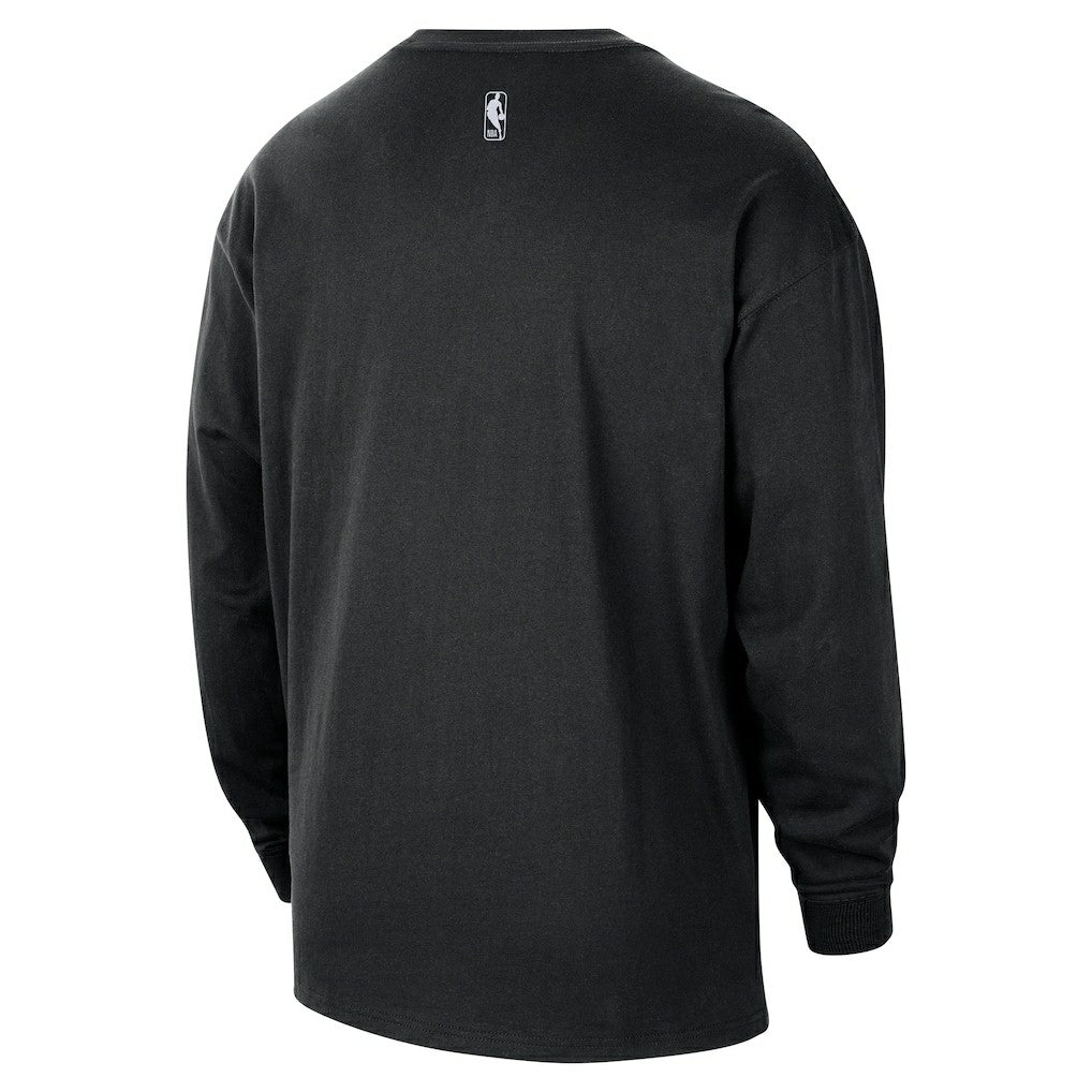 Brooklyn Nets 2025/26 City Edition Remix Essential Logo Long Sleeve T-Shirt Black