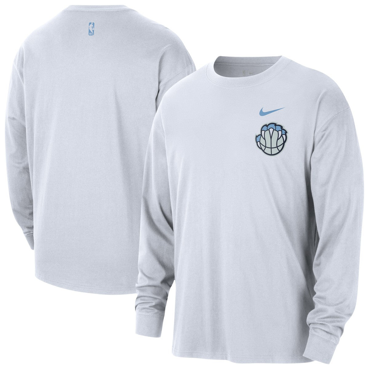Memphis Grizzlies 2025/26 City Edition Remix Essential Logo Long Sleeve T-Shirt White