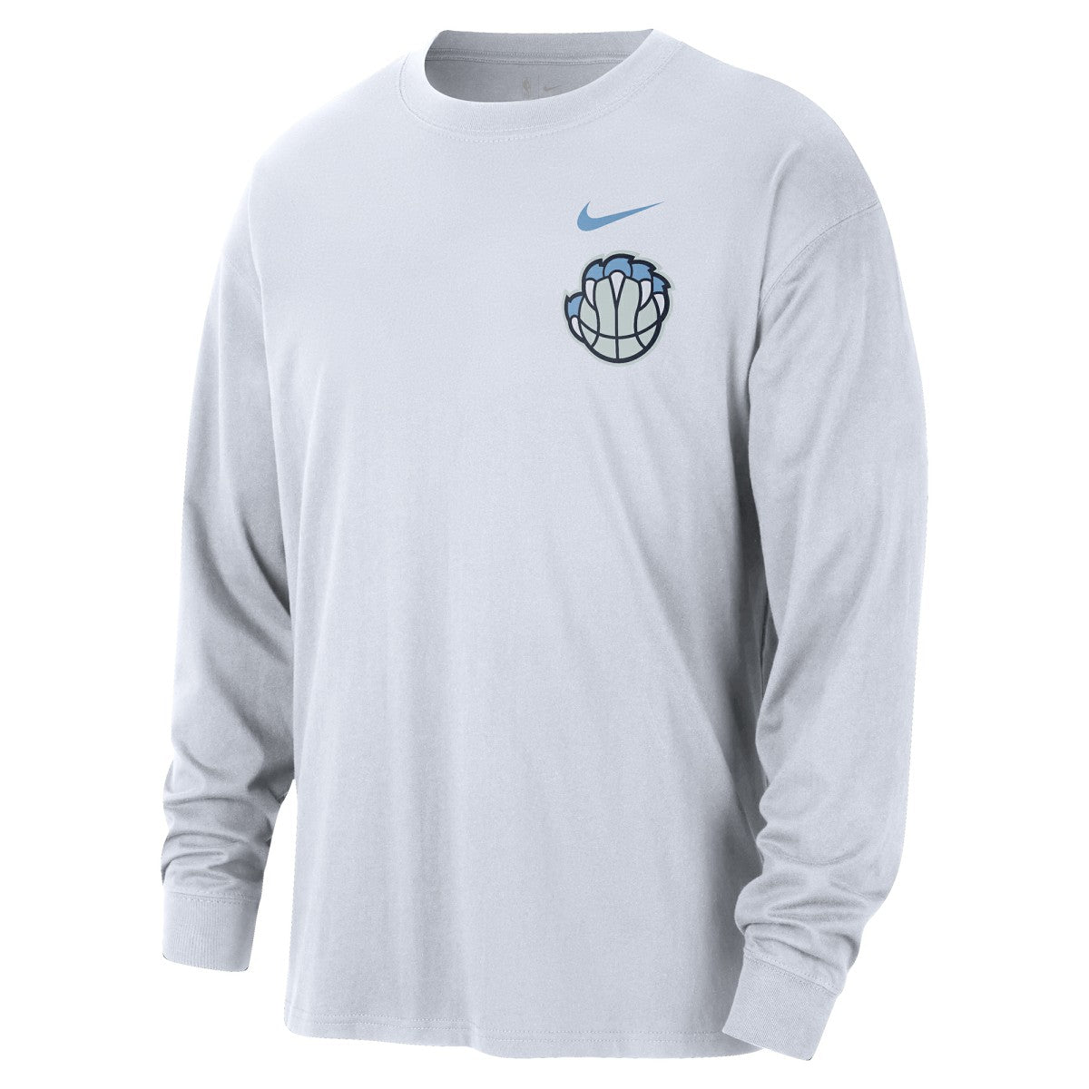 Memphis Grizzlies 2025/26 City Edition Remix Essential Logo Long Sleeve T-Shirt White