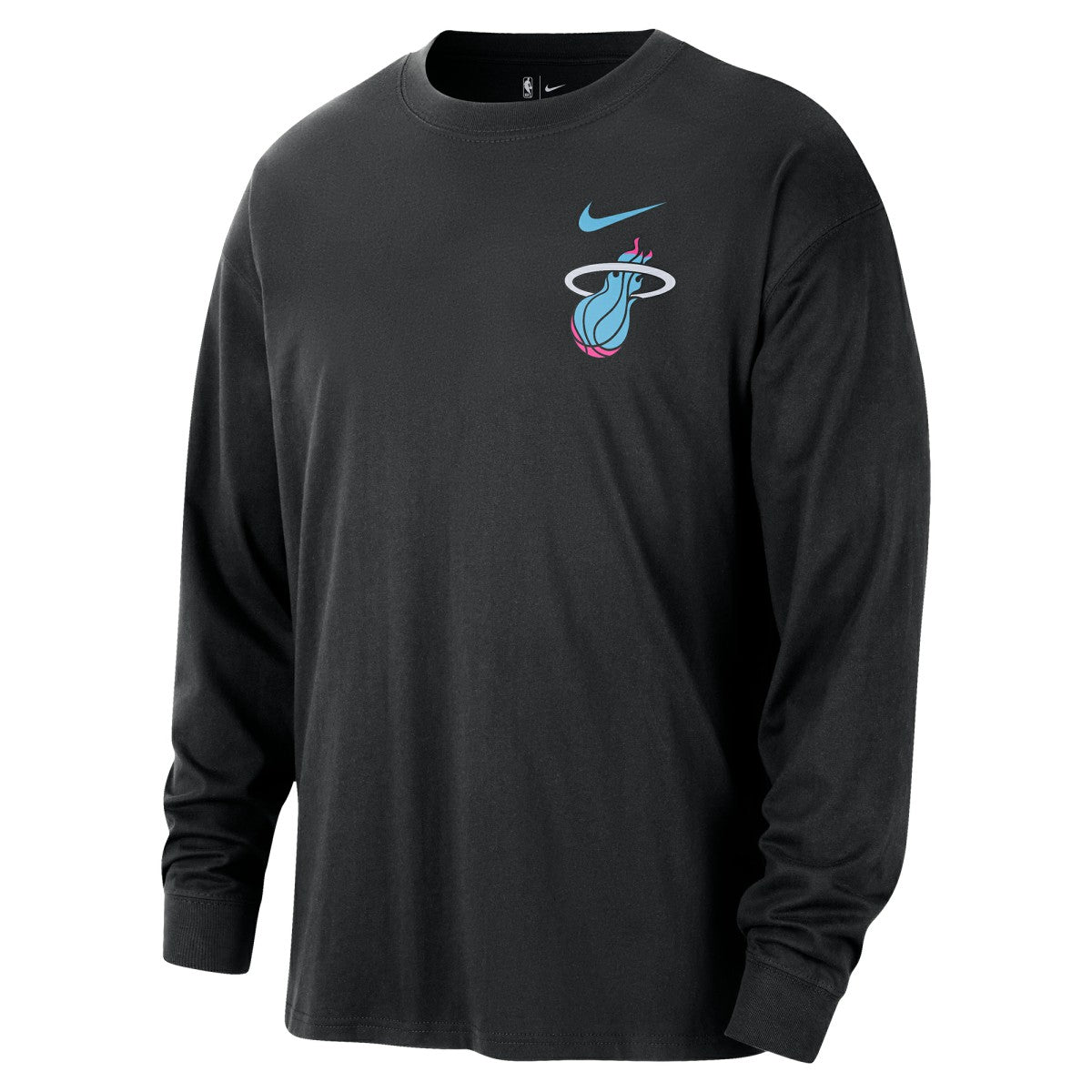 Miami Heat 2025/26 City Edition Remix Essential Logo Long Sleeve T-Shirt Black