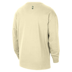 Milwaukee Bucks 2025/26 City Edition Remix Essential Logo Long Sleeve T-Shirt Cream
