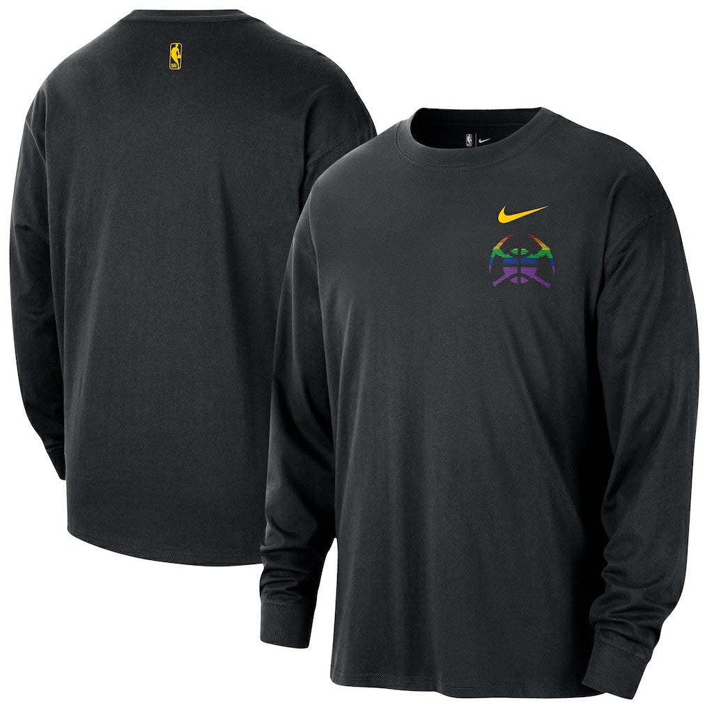 Denver Nuggets 2025/26 City Edition Remix Essential Logo Long Sleeve T-Shirt Black