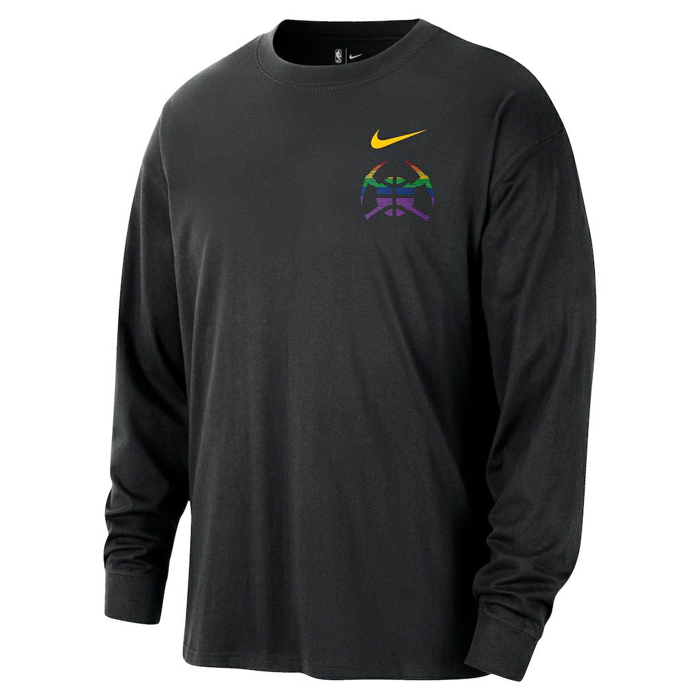 Denver Nuggets 2025/26 City Edition Remix Essential Logo Long Sleeve T-Shirt Black