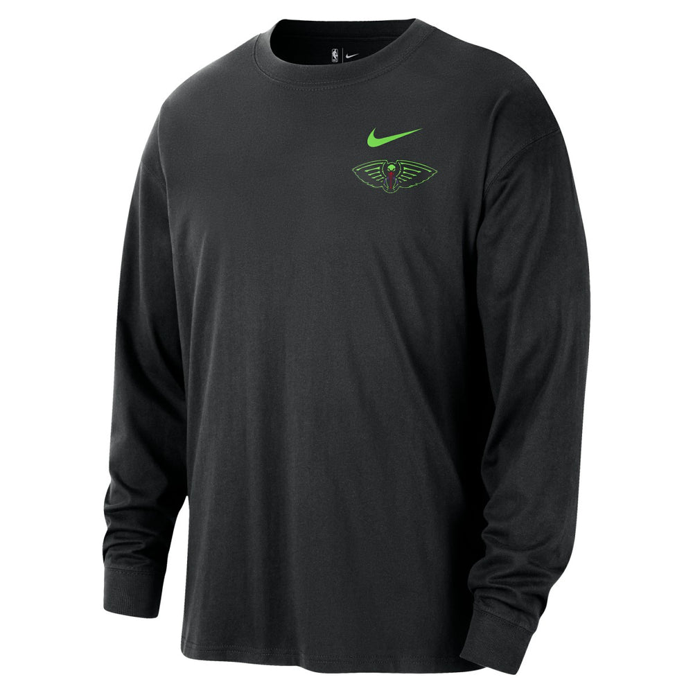 New Orleans Pelicans 2025/26 City Edition Remix Essential Logo Long Sleeve T-Shirt Black