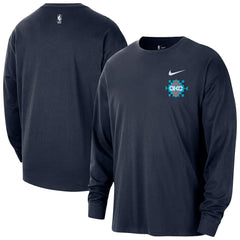 Oklahoma City Thunder 2025/26 City Edition Remix Essential Logo Long Sleeve T-Shirt Navy