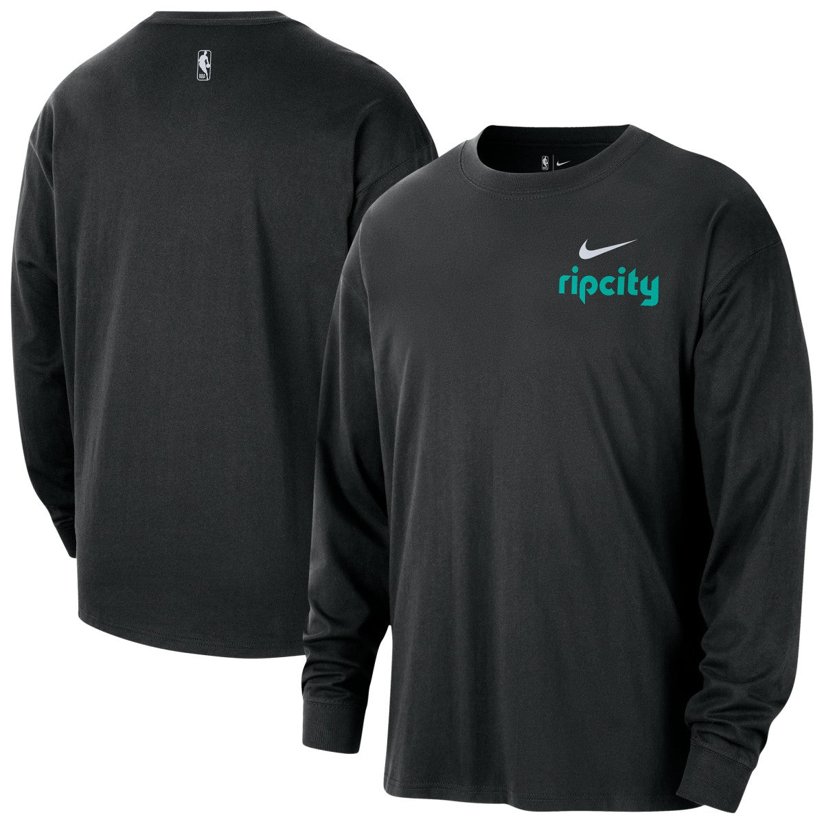 Portland Trail Blazers 2025/26 City Edition Remix Essential Logo Long Sleeve T-Shirt Black