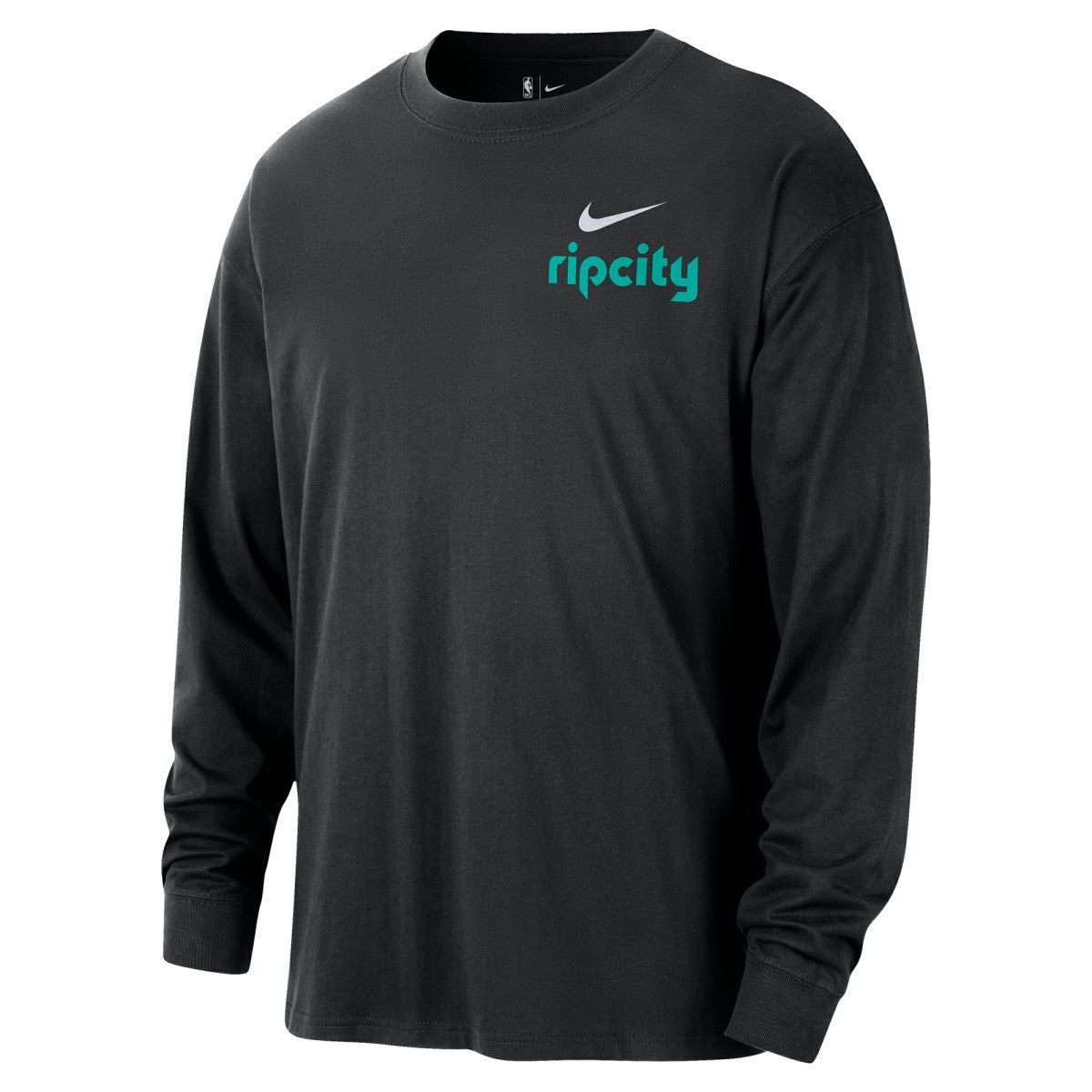Portland Trail Blazers 2025/26 City Edition Remix Essential Logo Long Sleeve T-Shirt Black