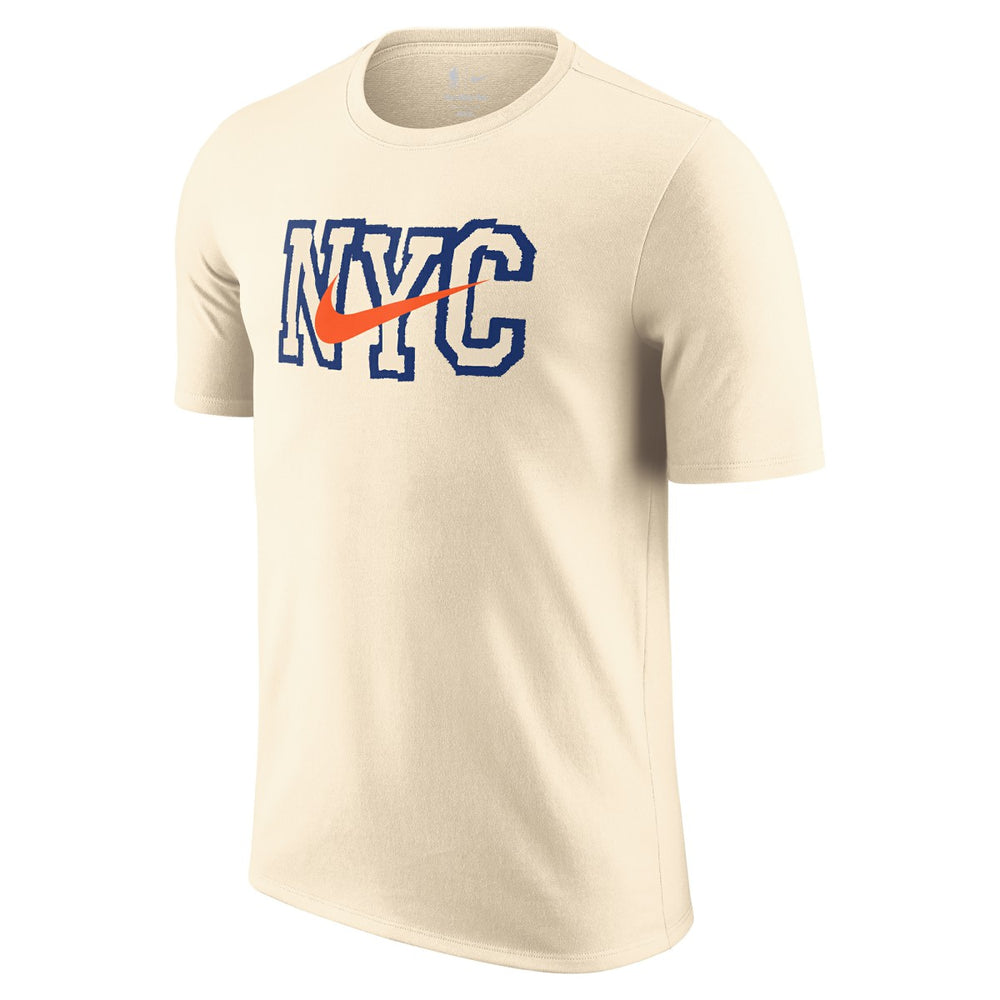 New York Knicks 2025/26 City Edition Remix Essential Logo T-Shirt Natural