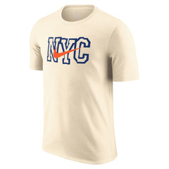 New York Knicks 2025/26 City Edition Remix Essential Logo T-Shirt Natural