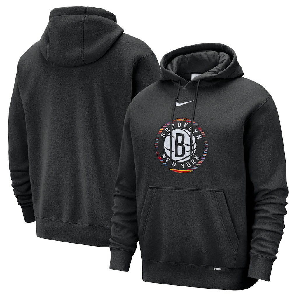 Brooklyn Nets 2025/26 City Edition Essential Logo Remix Hoodie Black