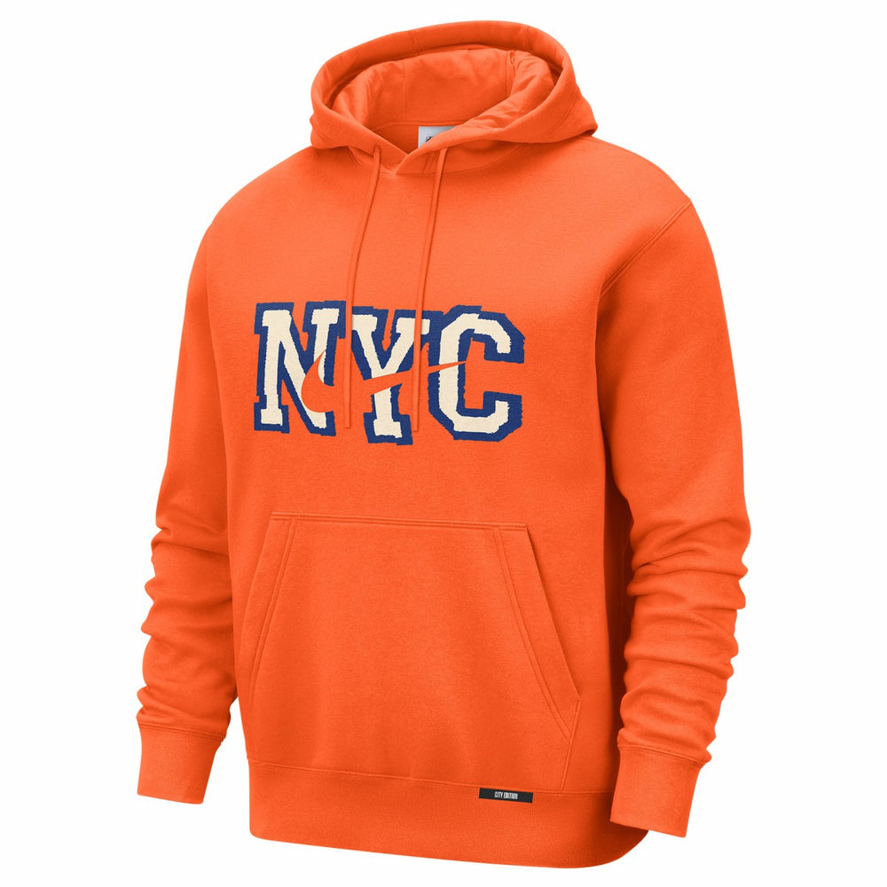 New York Knicks 2025/26 City Edition Essential Logo Remix Hoodie Orange