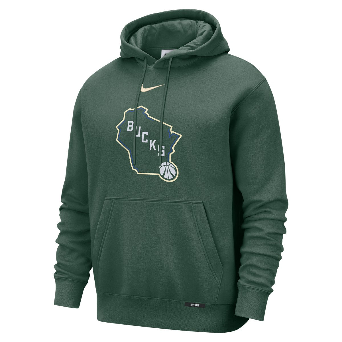 Milwaukee Bucks 2025/26 City Edition Essential Logo Remix Hoodie Hunter Green