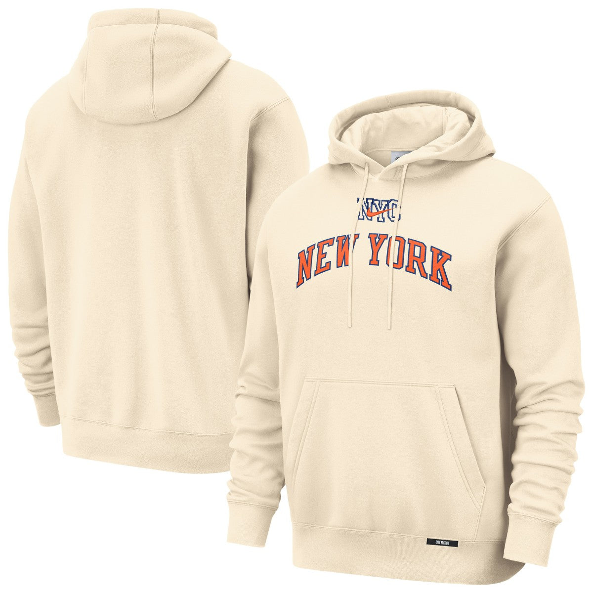New York Knicks 2025/26 City Edition Essential Remix Club Hoodie Natural