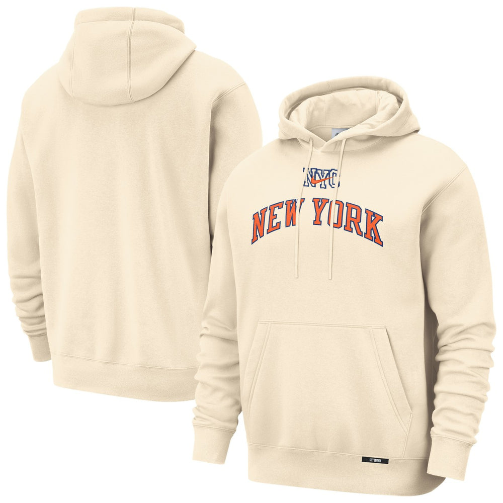 New York Knicks 2025/26 City Edition Essential Remix Club Hoodie Natural
