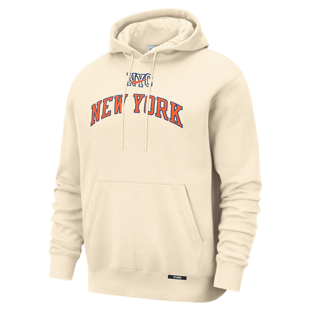 New York Knicks 2025/26 City Edition Essential Remix Club Hoodie Natural