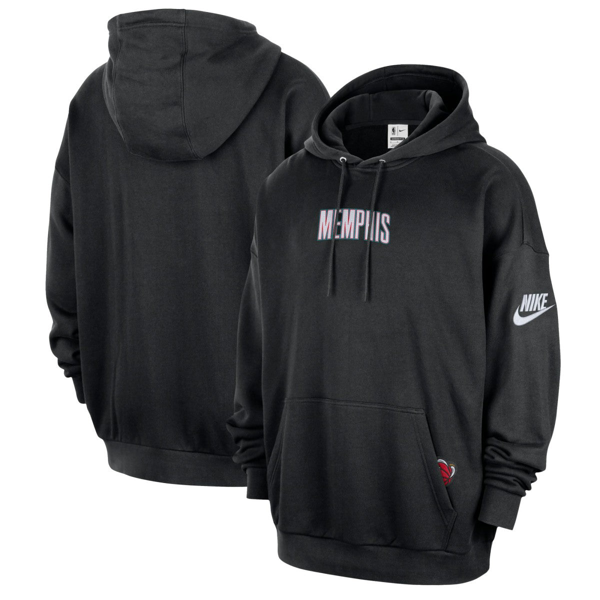 Memphis Grizzlies Classic Edition Hardwood Classics Premium Club Heavyweight Fleece Hoodie Black