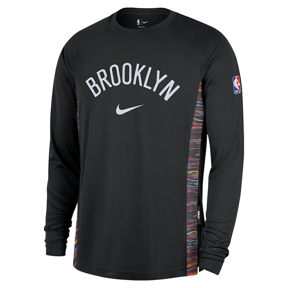 Brooklyn Nets 2025/26 City Edition Authentic Pregame Dri-FIT Long Sleeve Shooting T-Shirt Black