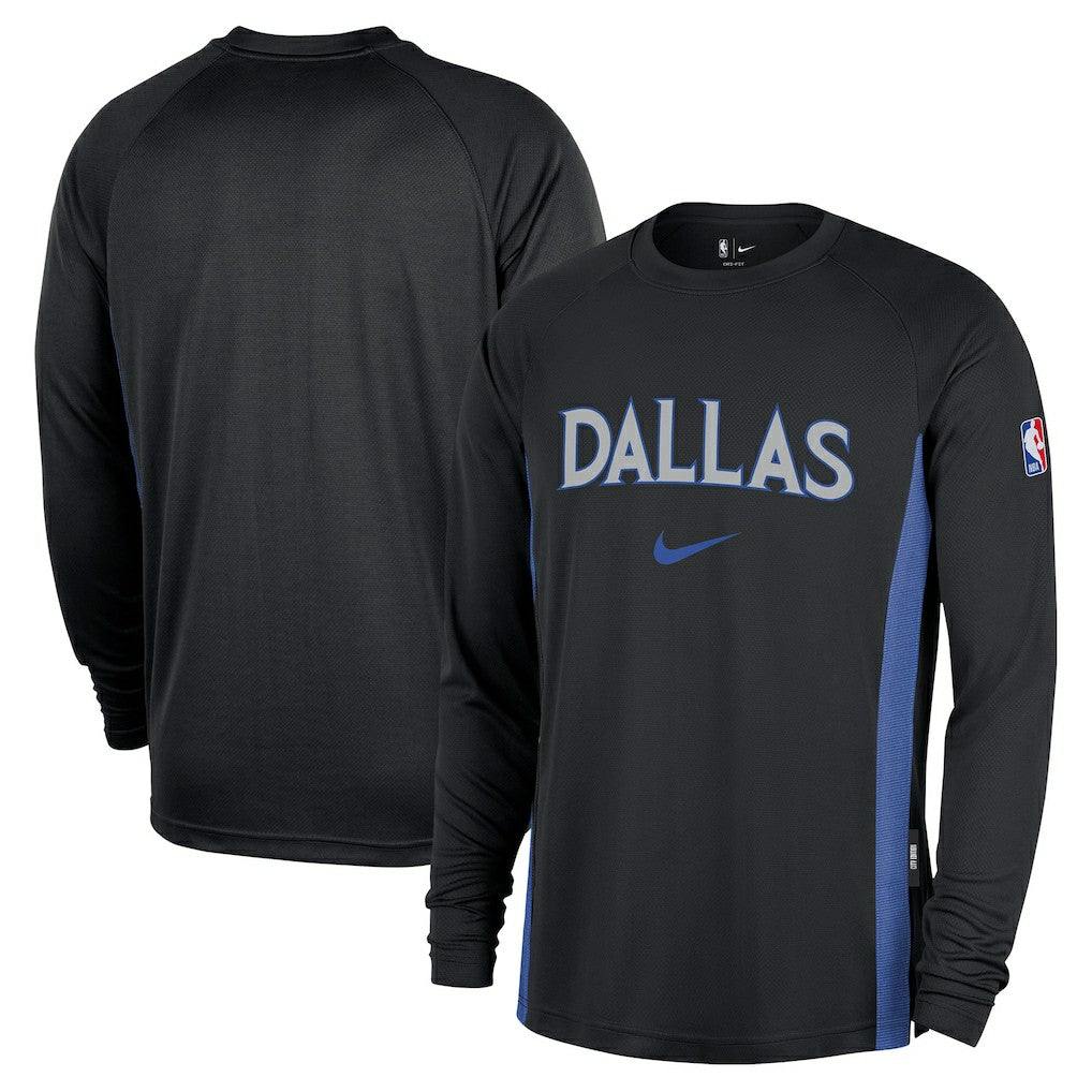 Dallas Mavericks 2025/26 City Edition Authentic Pregame Dri-FIT Long Sleeve Shooting T-Shirt Black