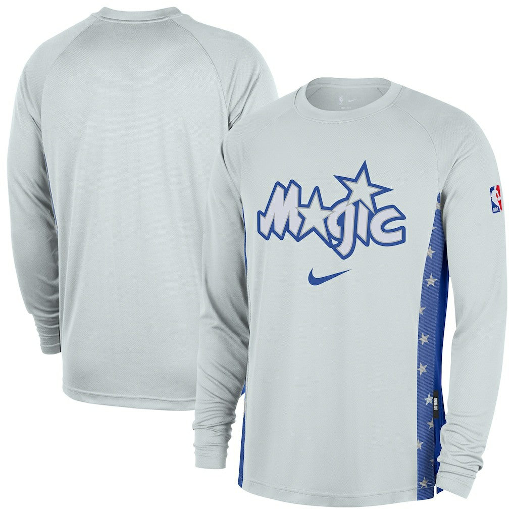 Orlando Magic 2025/26 City Edition Authentic Pregame Dri-FIT Long Sleeve Shooting T-Shirt Silver