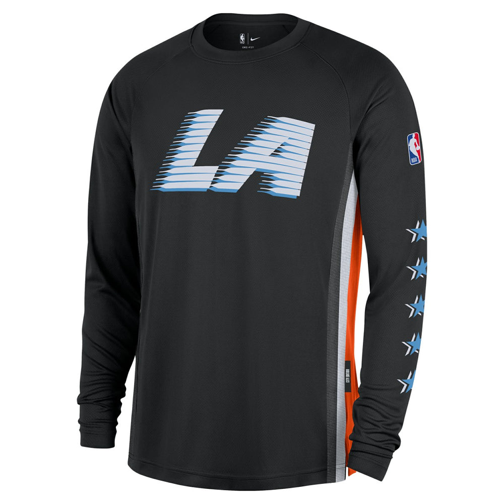 LA Clippers 2025/26 City Edition Authentic Pregame Dri-FIT Long Sleeve Shooting T-Shirt Black