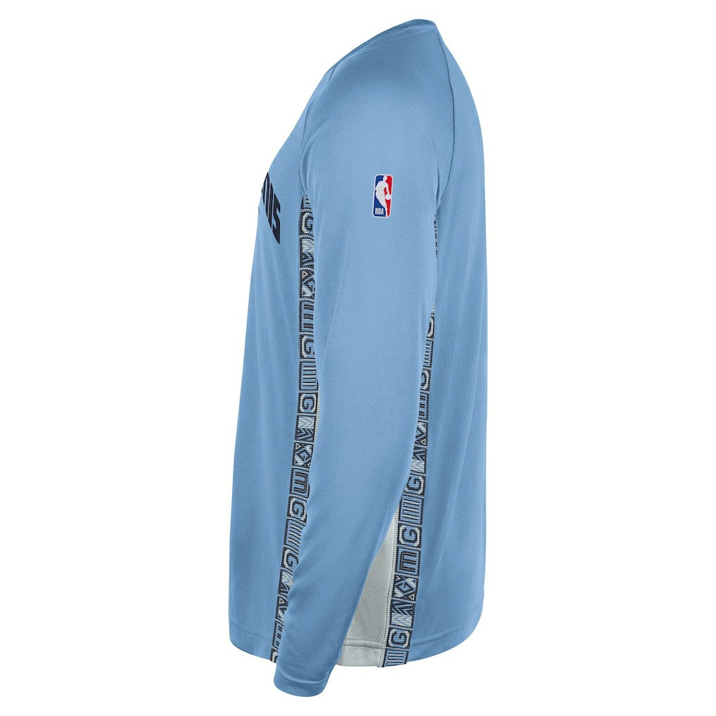 Memphis Grizzlies 2025/26 City Edition Authentic Pregame Dri-FIT Long Sleeve Shooting T-Shirt Light Blue