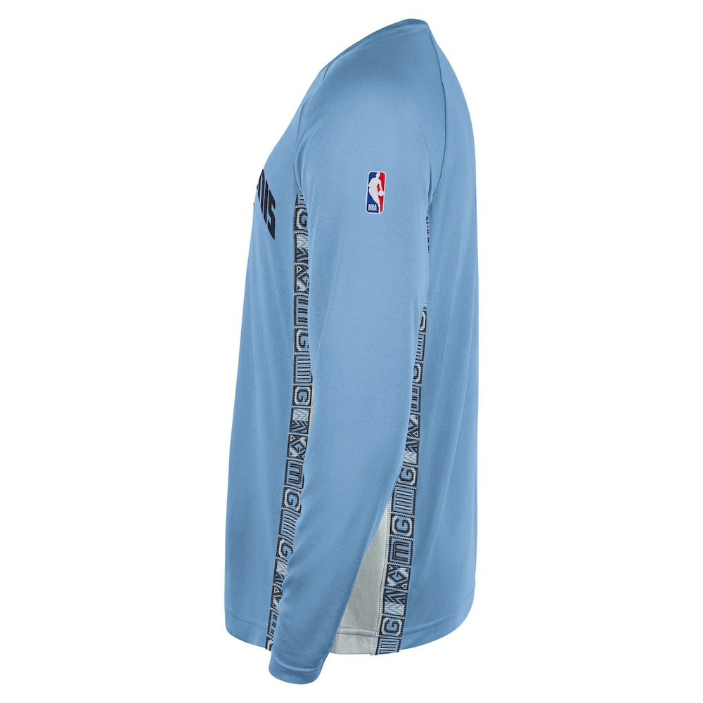 Memphis Grizzlies 2025/26 City Edition Authentic Pregame Dri-FIT Long Sleeve Shooting T-Shirt Light Blue