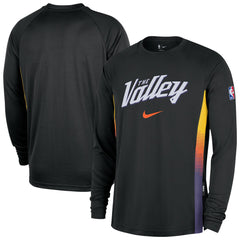 Phoenix Suns 2025/26 City Edition Authentic Pregame Dri-FIT Long Sleeve Shooting T-Shirt Black