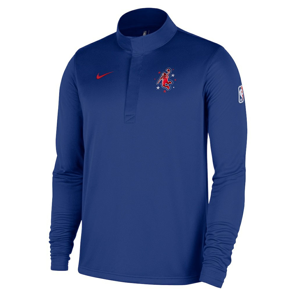 Houston Rockets 2025/26 City Edition Remix Authentic Coaches Dri-FIT Half-Zip Top Blue