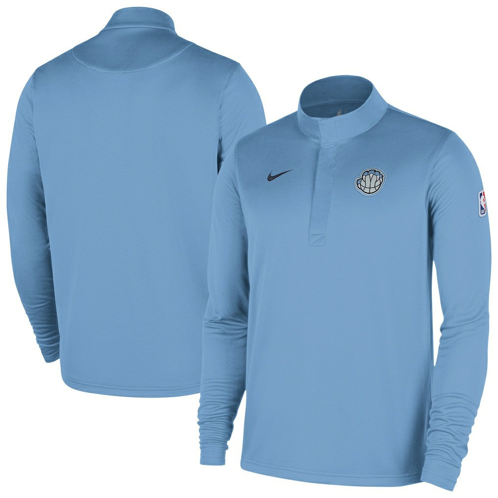 Memphis Grizzlies 2025/26 City Edition Remix Authentic Coaches Dri-FIT Half-Zip Top Light Blue