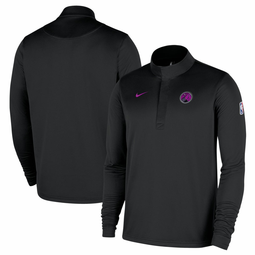 Minnesota Timberwolves 2025/26 City Edition Remix Authentic Coaches Dri-FIT Half-Zip Pullover Black