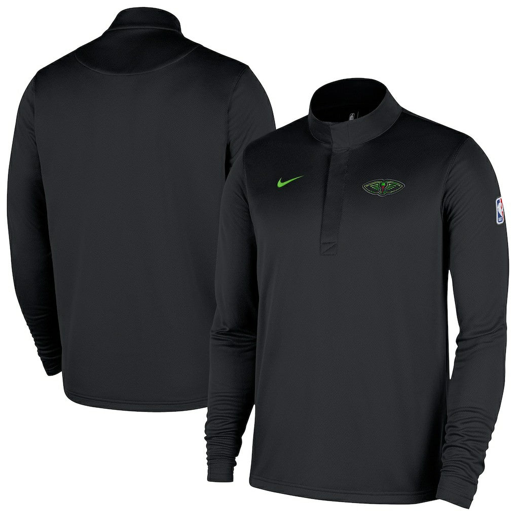 New Orleans Pelicans 2025/26 City Edition Remix Authentic Coaches Dri-FIT Half-Zip Top Black