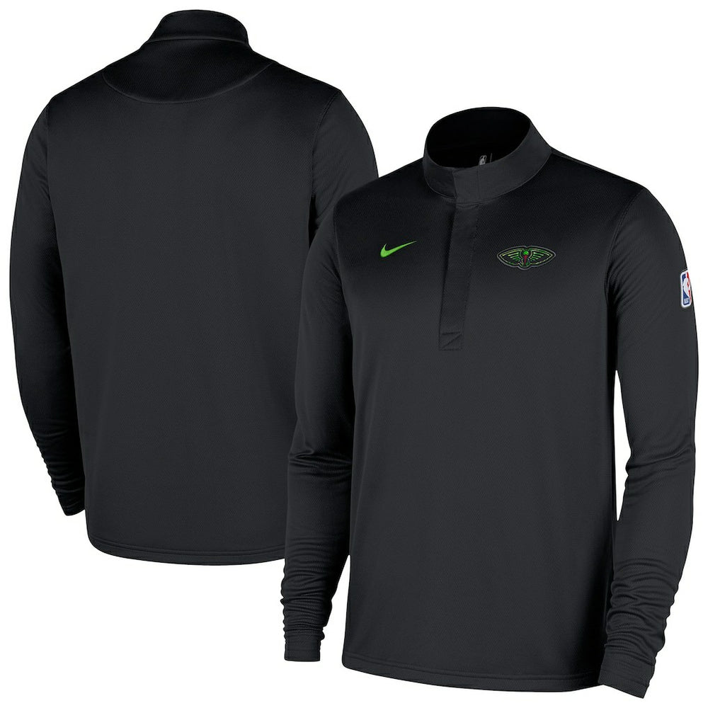 New Orleans Pelicans 2025/26 City Edition Remix Authentic Coaches Dri-FIT Half-Zip Top Black