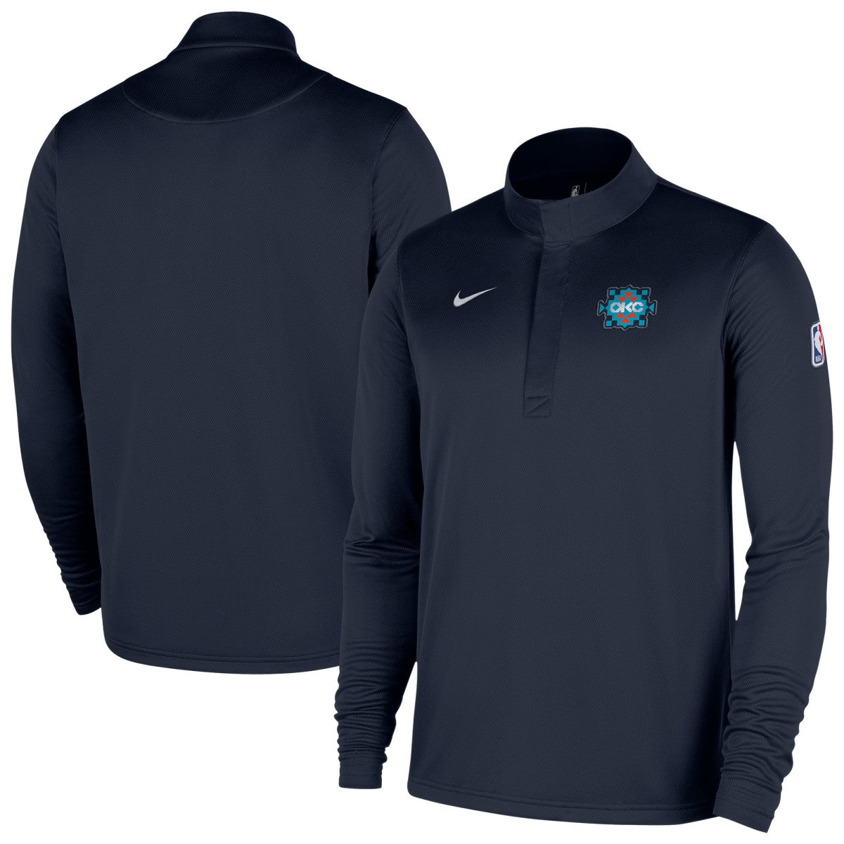 Oklahoma City Thunder 2025/26 City Edition Remix Authentic Coaches Dri-FIT Half-Zip Top Navy