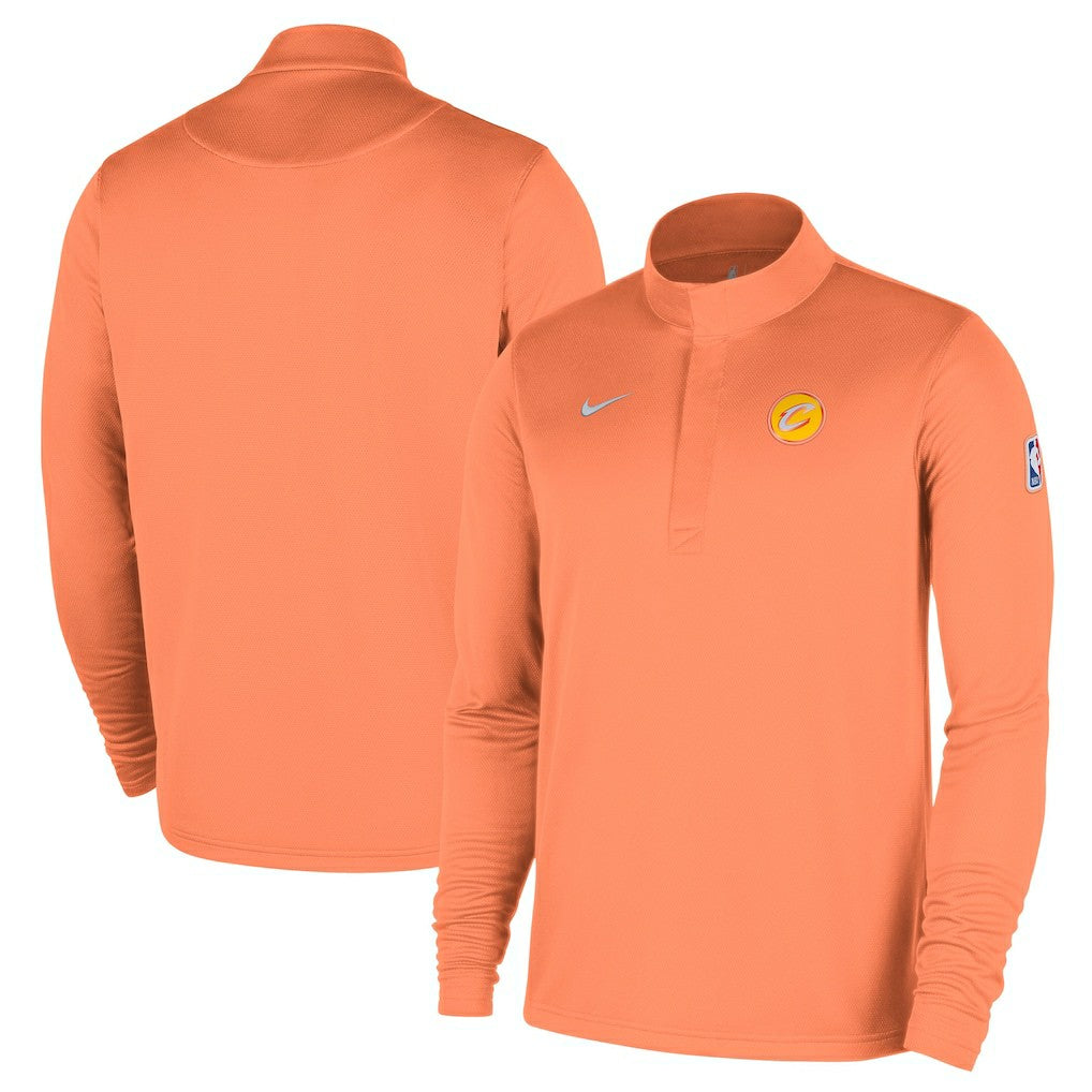 Cleveland Cavaliers 2025/26 City Edition Remix Authentic Coaches Dri-FIT Half-Zip Pullover Orange