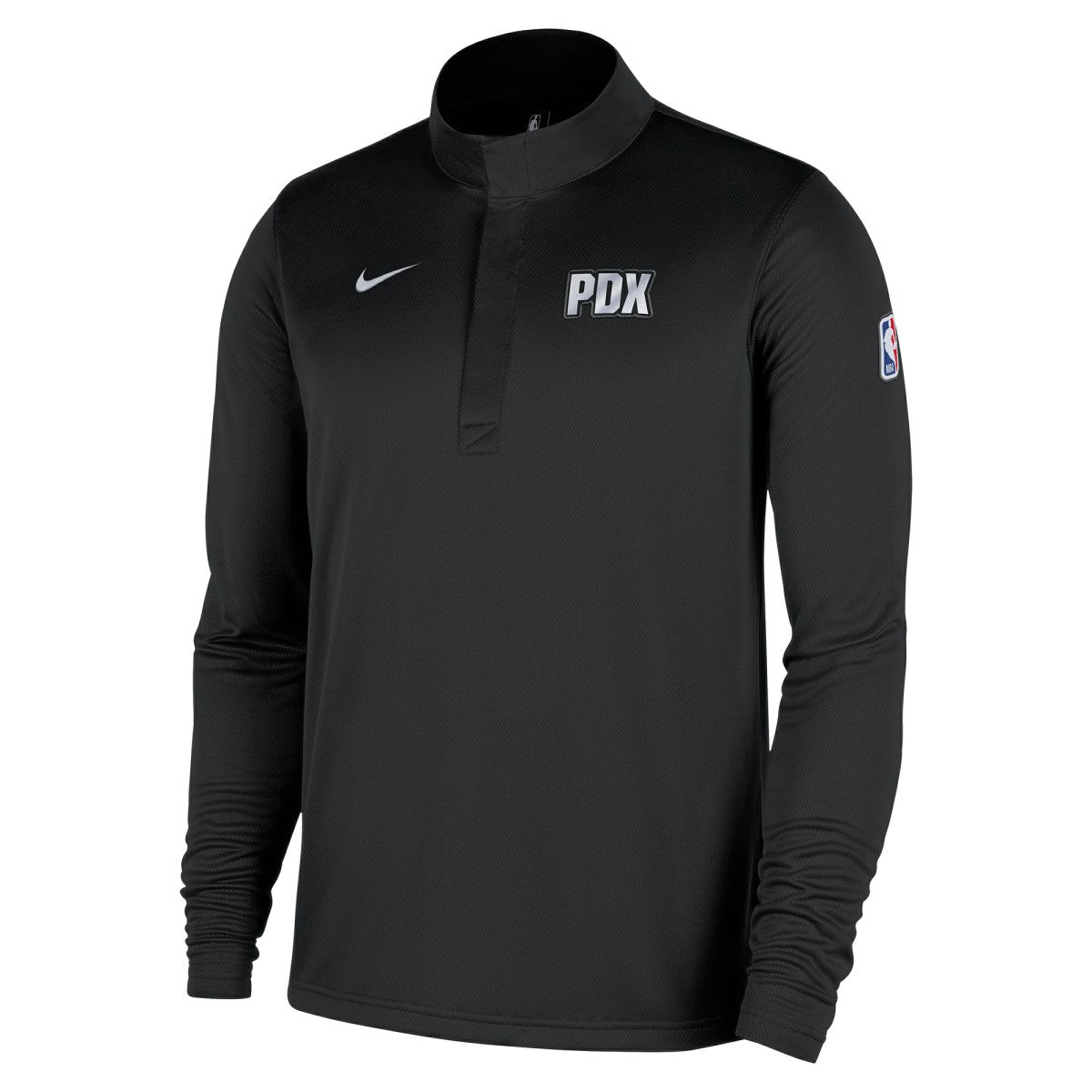 Portland Trail Blazers 2025/26 City Edition Remix Authentic Coaches Dri-FIT Half-Zip Top Black