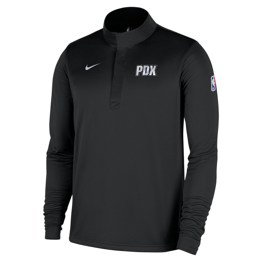 Portland Trail Blazers 2025/26 City Edition Remix Authentic Coaches Dri-FIT Half-Zip Top Black