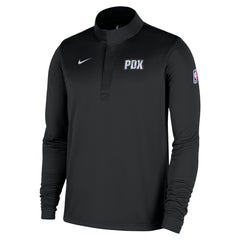 Portland Trail Blazers 2025/26 City Edition Remix Authentic Coaches Dri-FIT Half-Zip Top Black