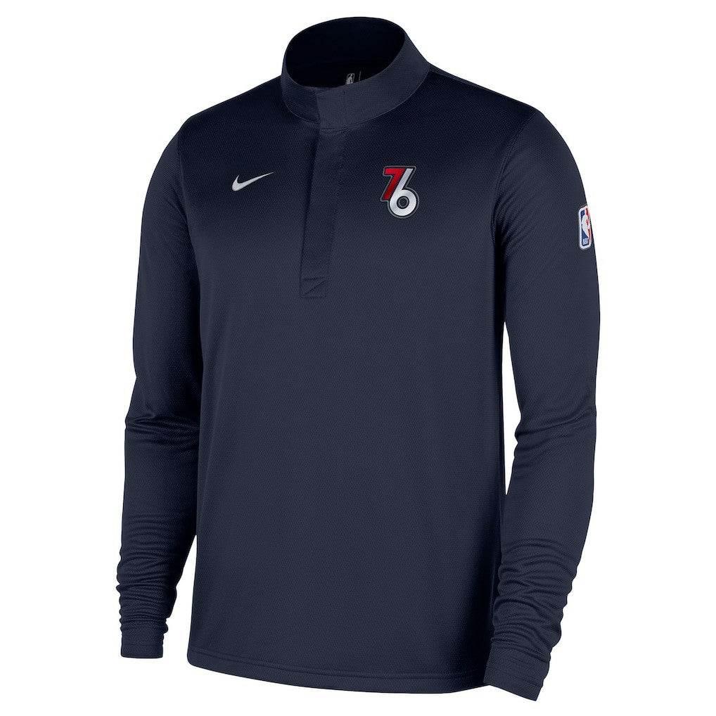 Philadelphia 76ers 2025/26 City Edition Remix Authentic Coaches Dri-FIT Half-Zip Pullover Navy