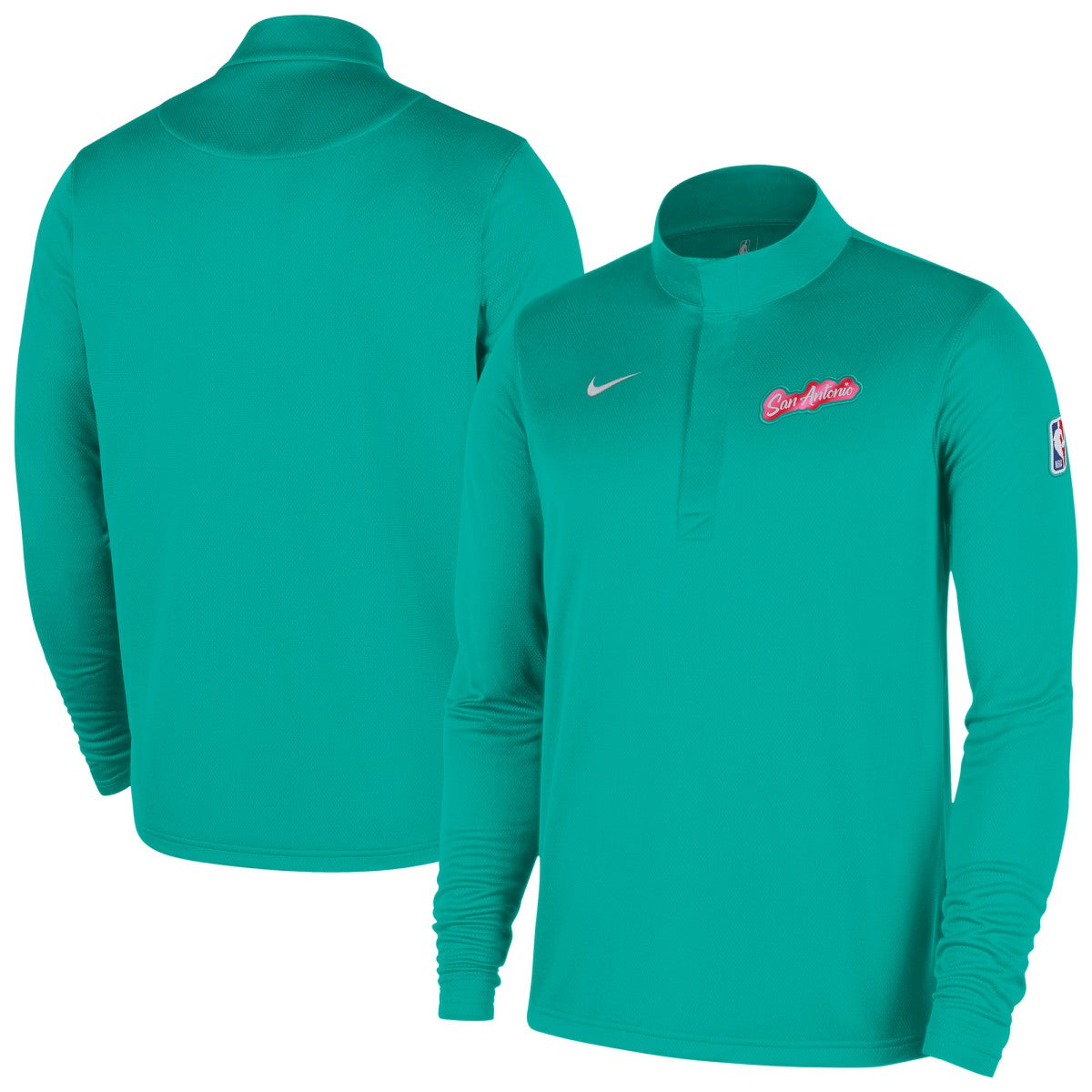 San Antonio Spurs 2025/26 City Edition Remix Authentic Coaches Dri-FIT Half-Zip Top Green