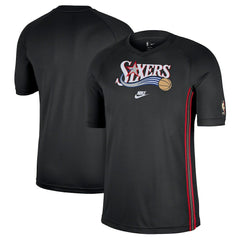 Philadelphia 76ers Classic Edition Hardwood Classics Authentic Game Shooting T-Shirt Black