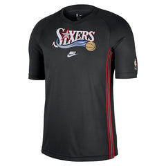 Philadelphia 76ers Classic Edition Hardwood Classics Authentic Game Shooting T-Shirt Black