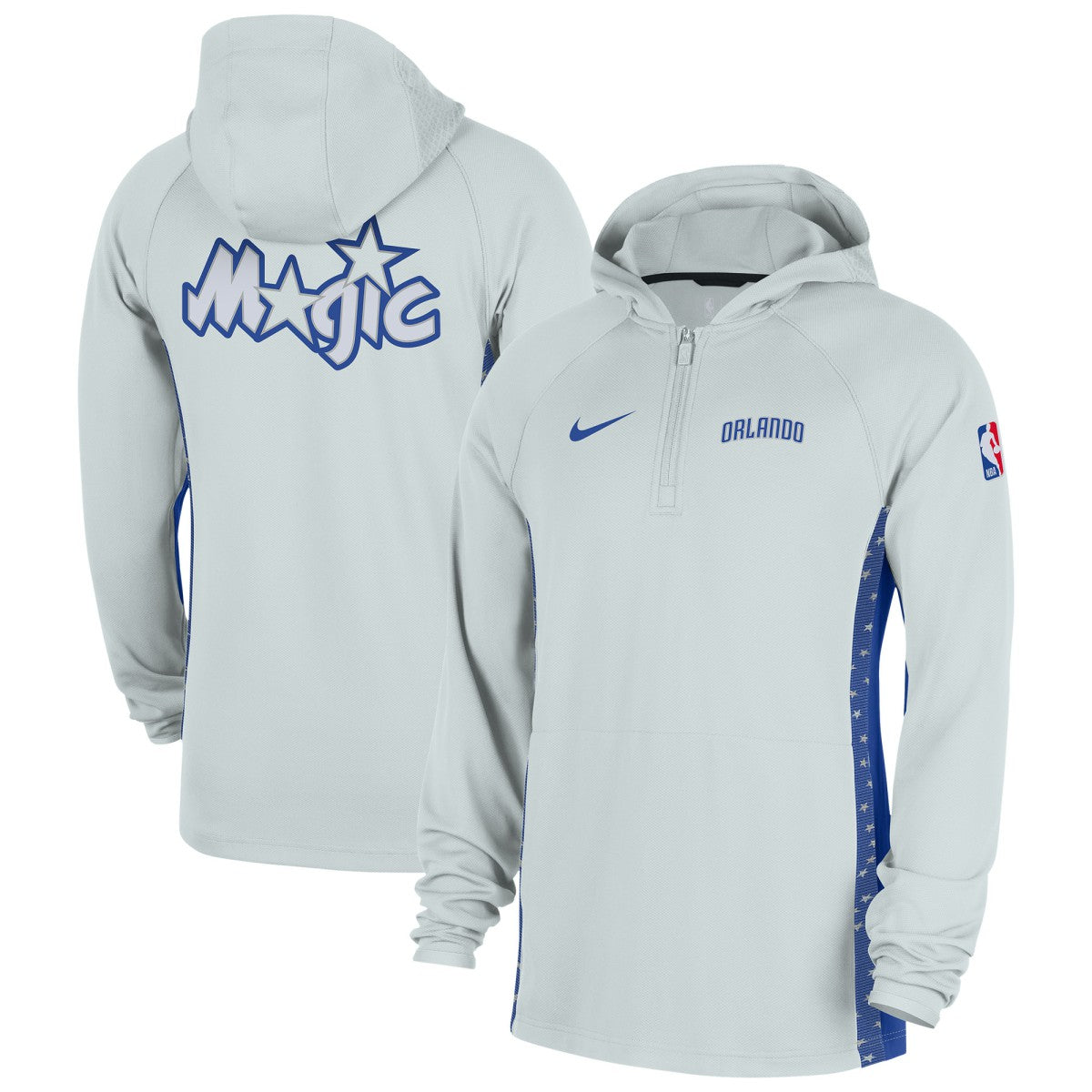 Orlando Magic 2025/26 City Edition Remix Authentic On-Court Quarter-Zip Dri-FIT Hooded Jacket Silver