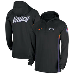 Phoenix Suns 2025/26 City Edition Remix Authentic On-Court Quarter-Zip Dri-FIT Hooded Jacket Black
